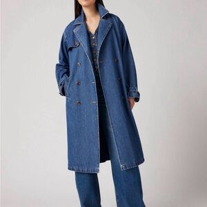 Levis Spade Denim Dark Wash Trench Coat Small NWT